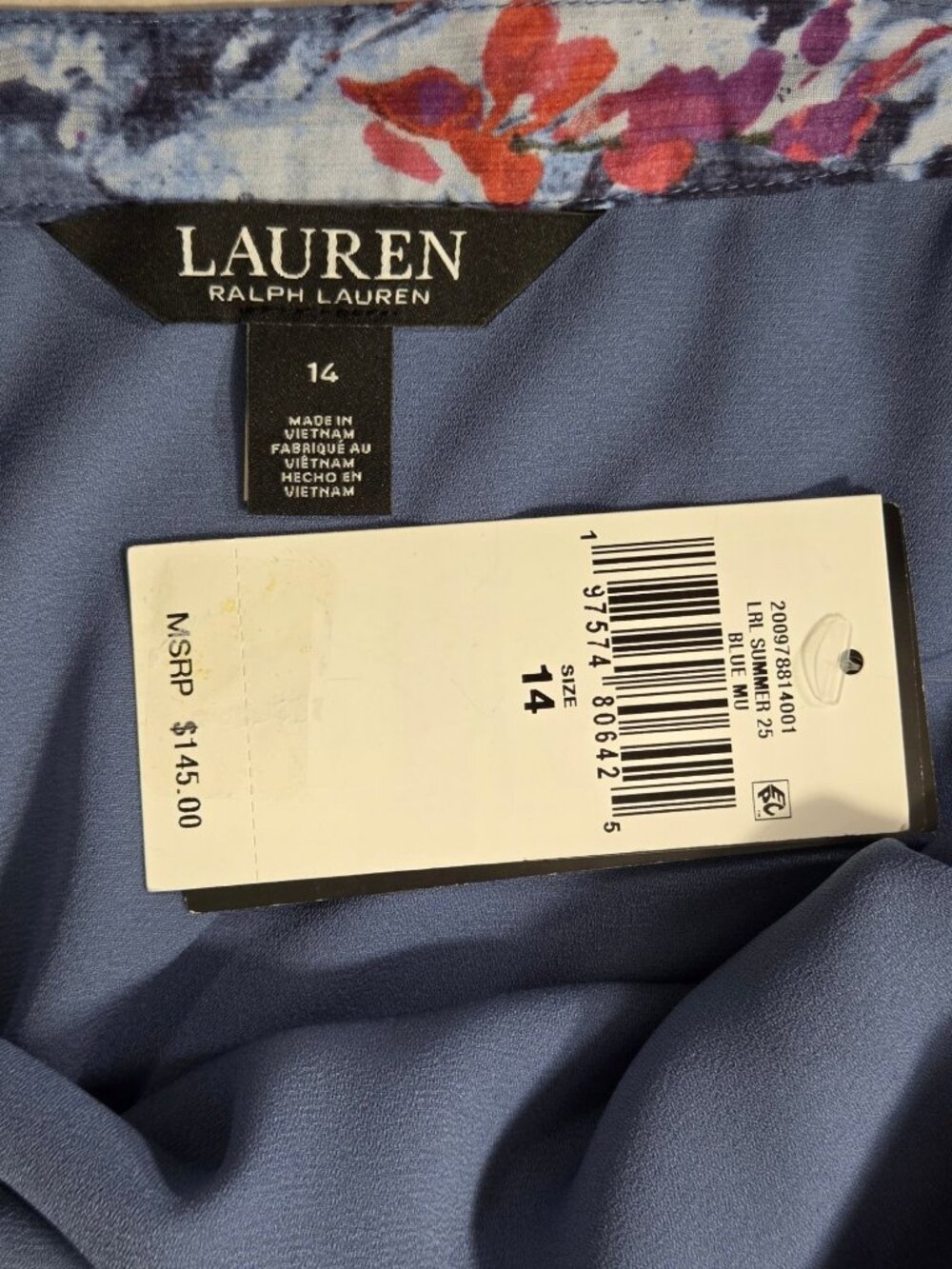Lauren Ralph Lauren Floral Print Crinkle Georgette Miniskirt - Picture 3 of 6